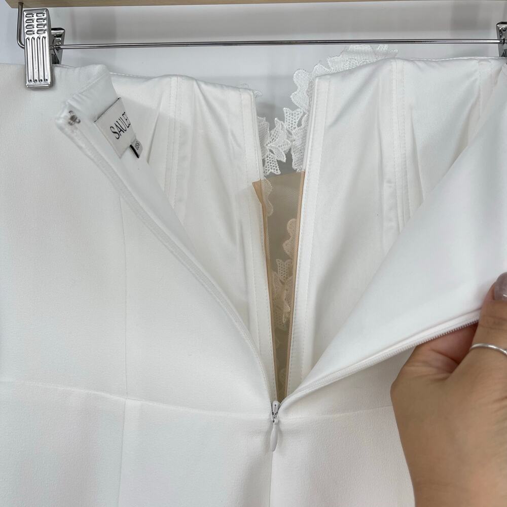 Elegant White Strapless Maxi Dress - Picture 15 of 16